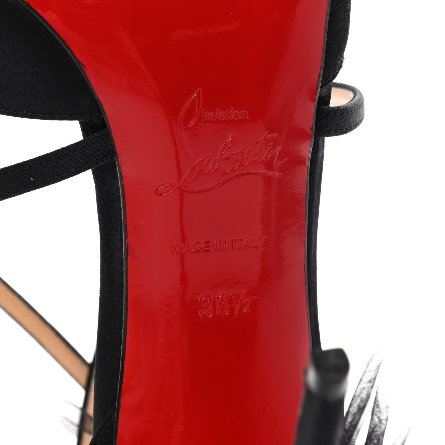 Christian Louboutin Crepe Satin Gela Davis 100 Pumps 38.5 Black 6 of 7