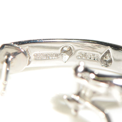 Tiffany Platinum Diamond Etoile Hoop Earrings 4 of 6