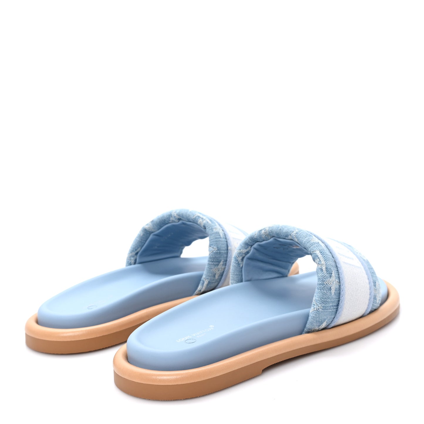 Monogram Denim LV Bliss Womens Comfort Mules 41 Turquoise