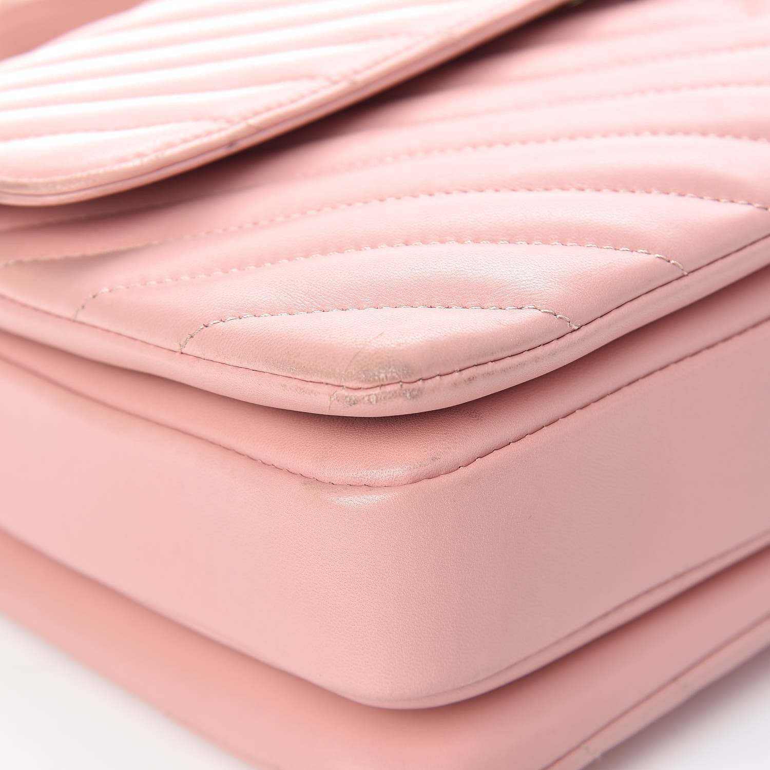 Chanel Lambskin Chevron Quilted Medium Trendy CC Dual Handle Flap Bag Pink 10 of 12