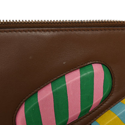 Fendi Vitello Century Lined Monster Eyes Pouch Moka Multicolor 9 of 11