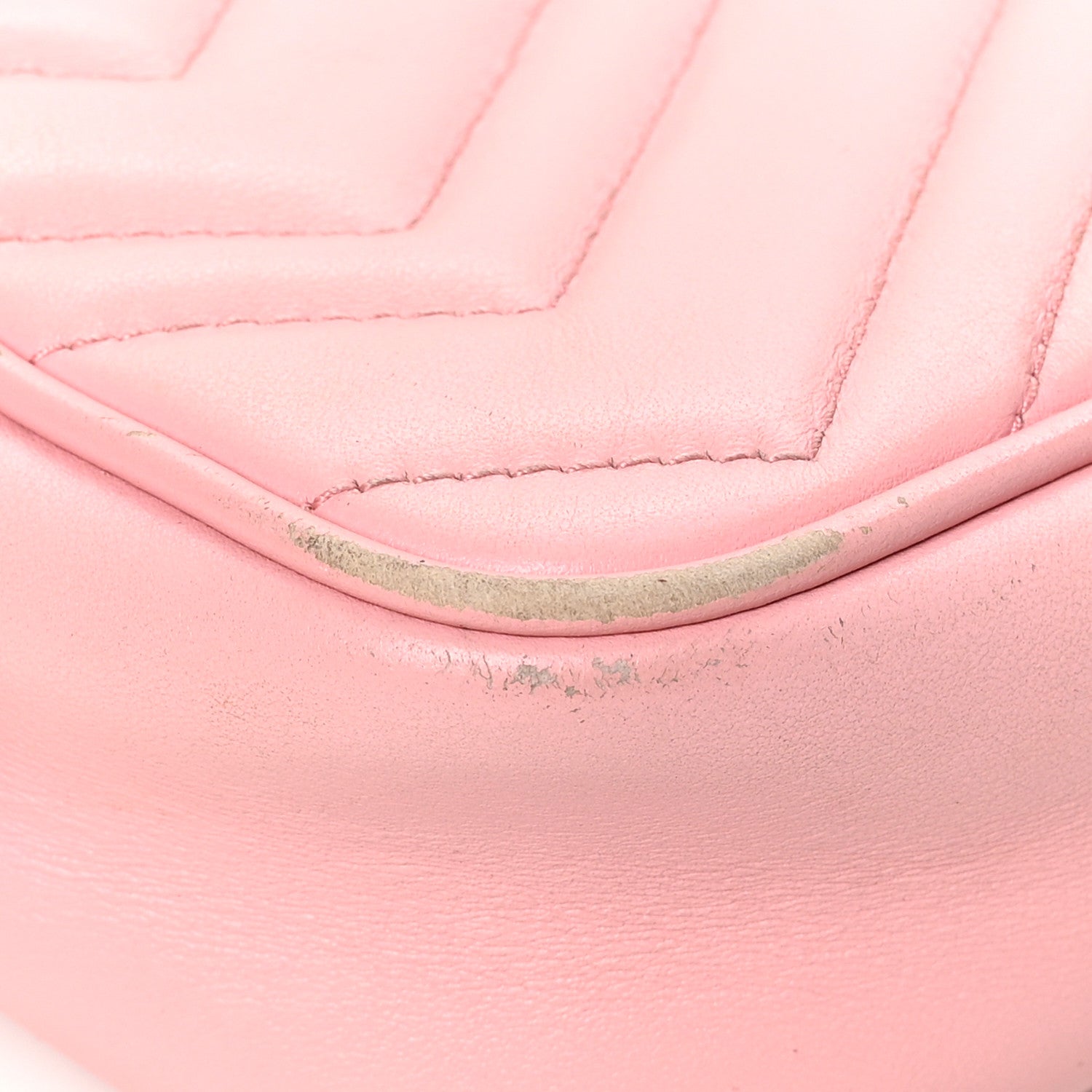 Gucci Calfskin Matelasse Mini GG Marmont Chain Shoulder Bag Wild Rose 9 of 16