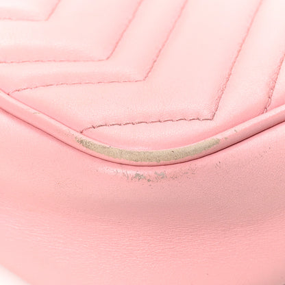 Gucci Calfskin Matelasse Mini GG Marmont Chain Shoulder Bag Wild Rose 9 of 16