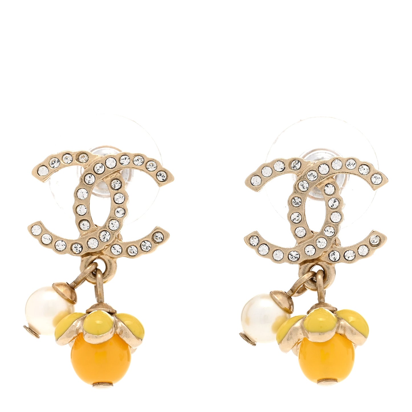 Crystal CC Drop Earrings