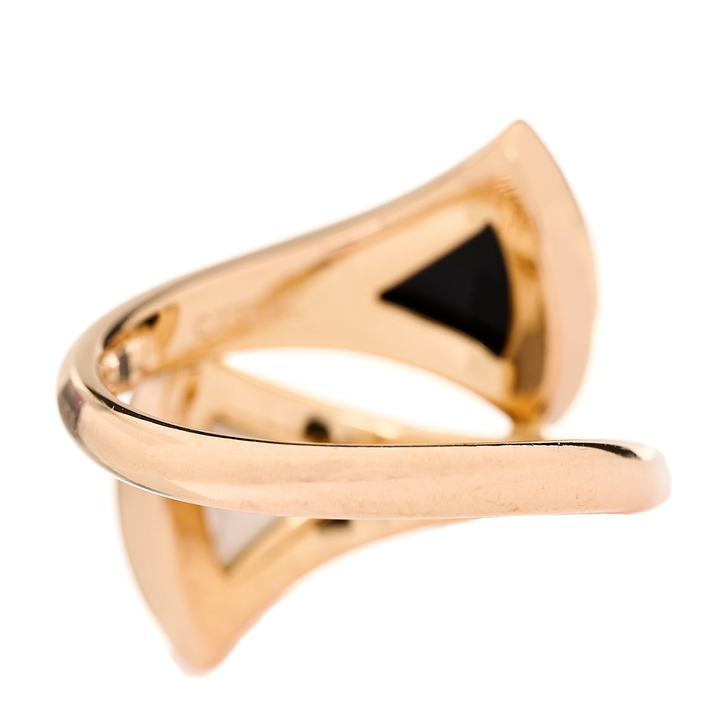 18K Rose Gold Black Onyx Mother of Pearl Divas' Dream Ring 54 6.75