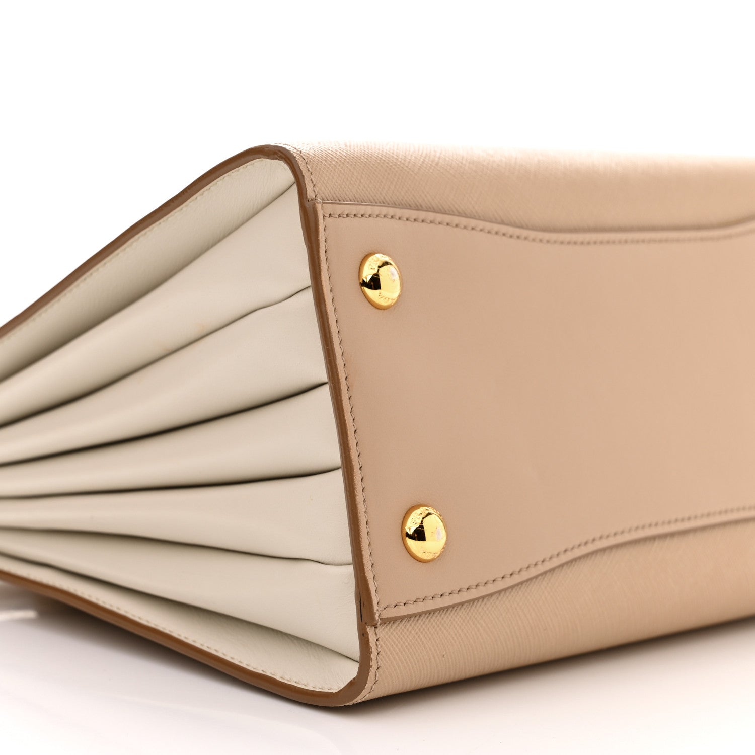 Prada Saffiano City Calfskin Bibliothèque Top Handle Cammeo Talco 9 of 15
