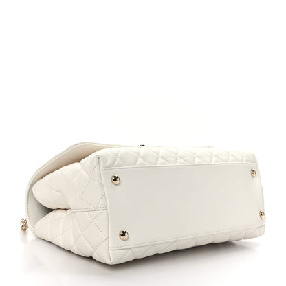 Chanel Caviar Quilted Small Coco Handle Flap White 3 of 8