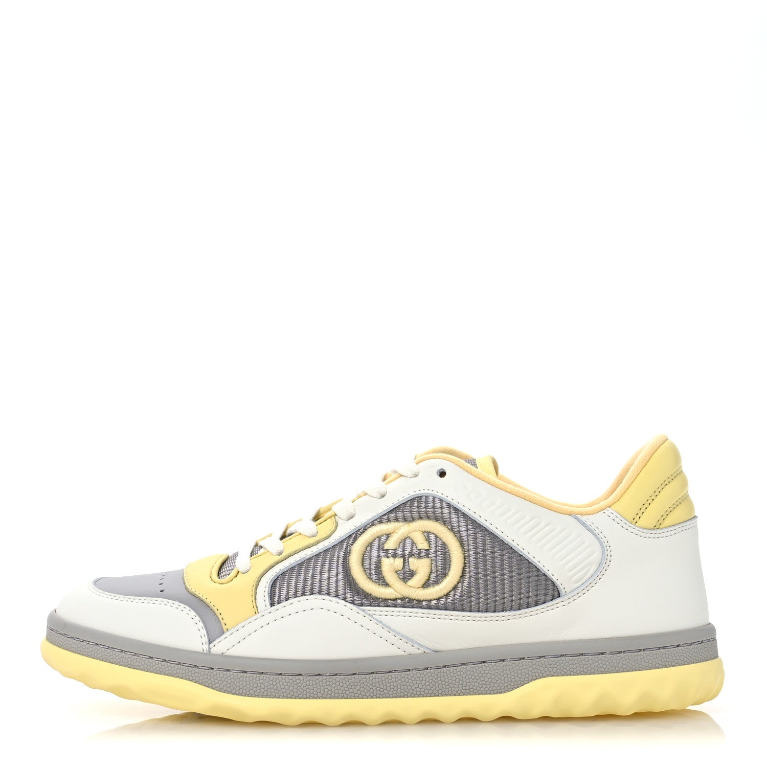 Gucci Dali Soft Calfskin Womens Mac80 Sneakers 38 Off White Grey Sky Yellow 1 of 10