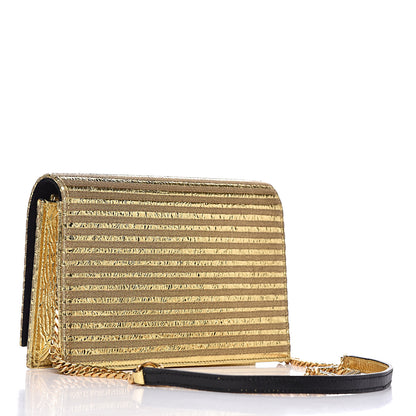 Saint Laurent Metallic Goatskin Lambskin Classic Monogram Kate Tassel Chain Wallet Gold 3 of 8