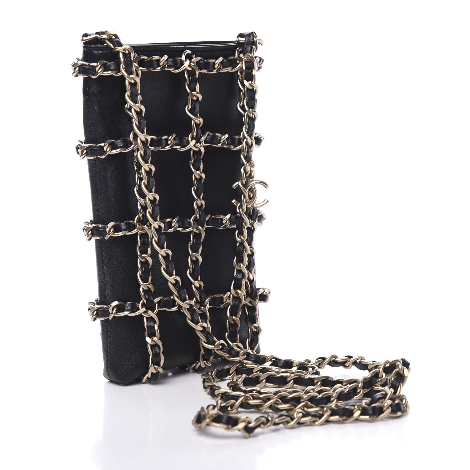 Chanel Lambskin Quilted Small Clutch With Chain Black 2 of 11