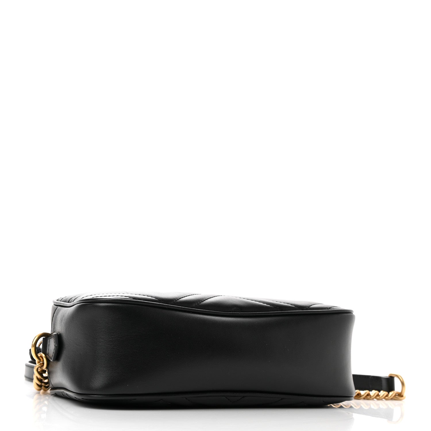 Gucci Calfskin Matelasse Small GG Marmont Chain Shoulder Bag Black 4 of 11