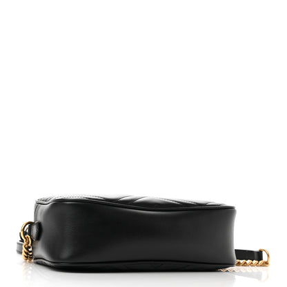 Gucci Calfskin Matelasse Small GG Marmont Chain Shoulder Bag Black 4 of 11
