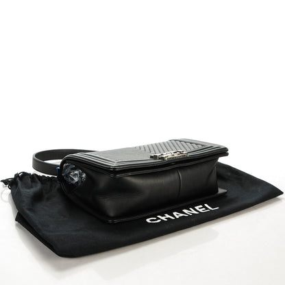 Chanel Calfskin Chevron Medium Boy Flap Black 4 of 8