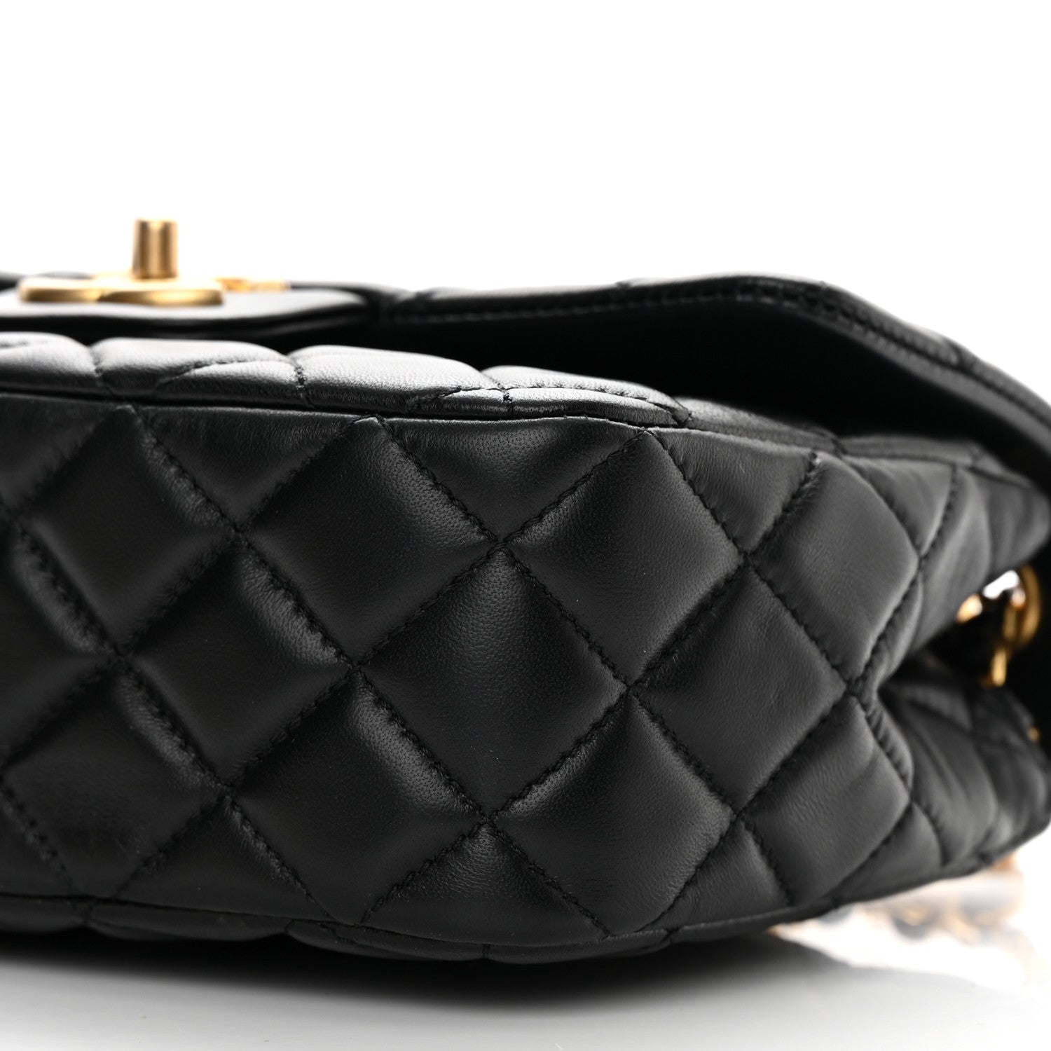 Chanel Lambskin Enamel Quilted Small Coco Hearts Flap Black 10 of 11