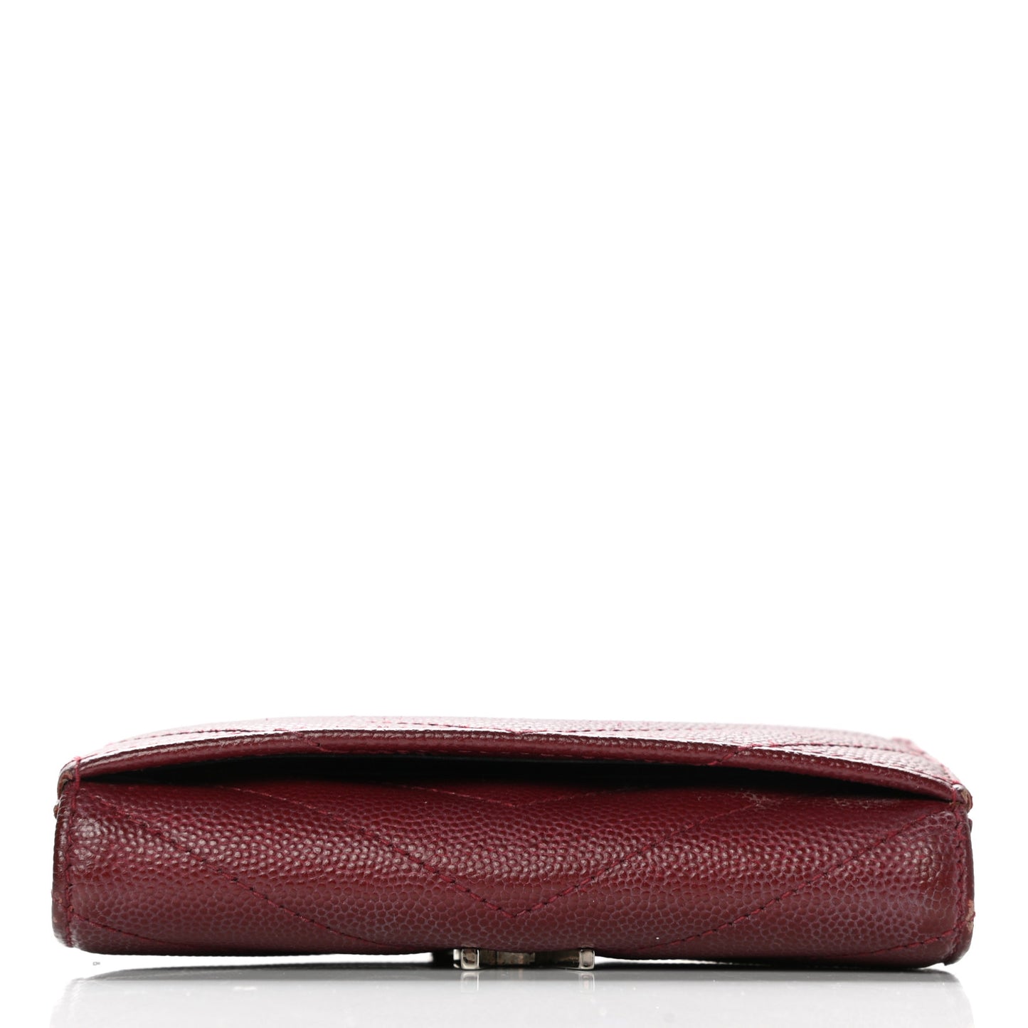 Grain De Poudre Matelasse Chevron Small Monogram Envelope Wallet Bordeaux