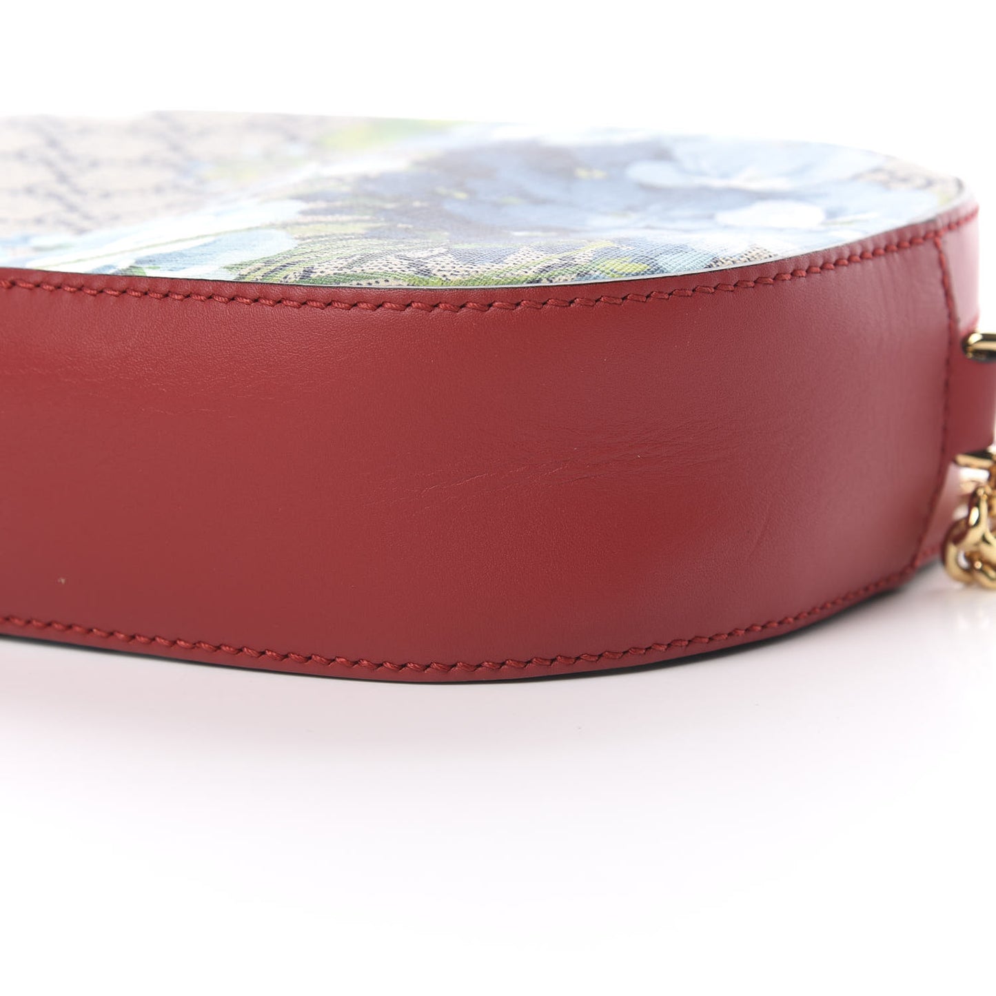 GG Supreme Monogram Blooms Mini Chain Shoulder Bag Beige Blue Navy Hibiscus Red