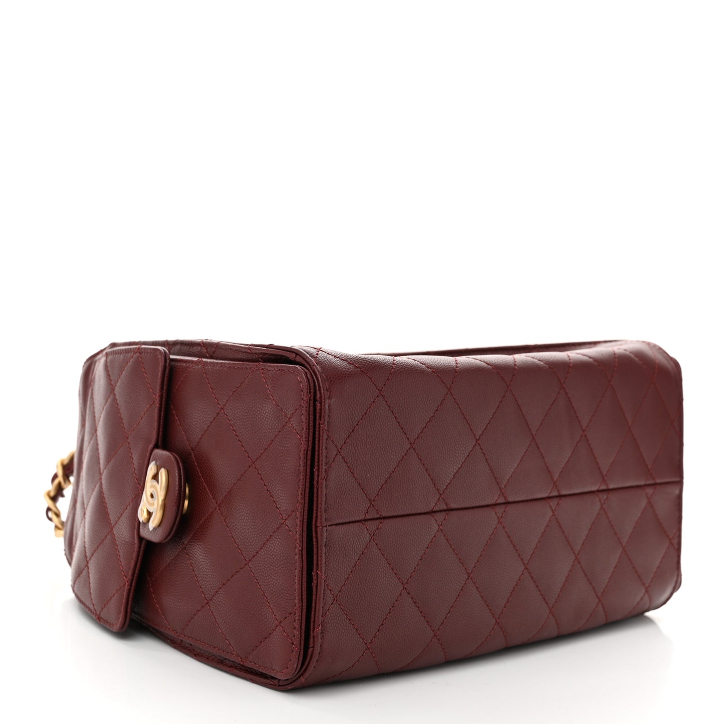 Caviar Quilted Small Chanel 25 Handbag Burgundy