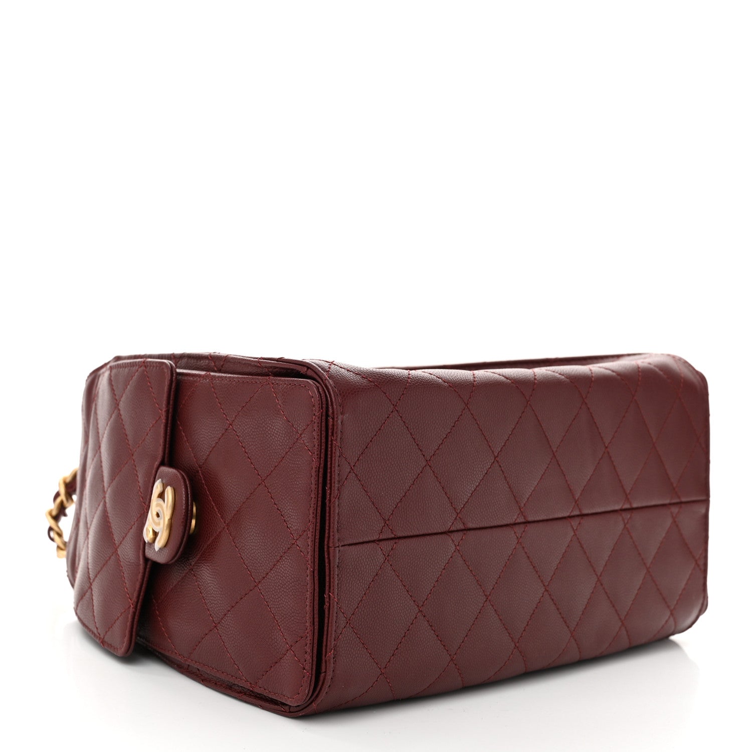 Chanel Caviar Quilted Small Chanel 25 Handbag Burgundy 4 of 10