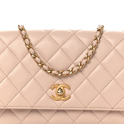Chanel Lambskin Quilted CC Pearl Crush Wallet on Chain WOC Light Pink 9 of 15