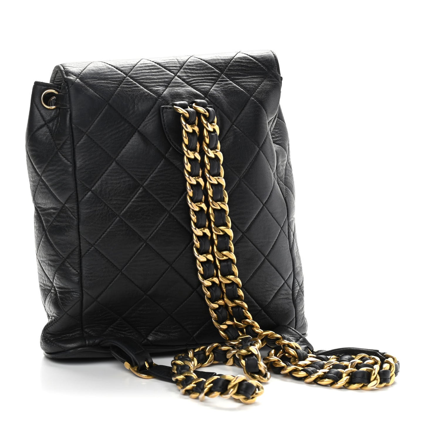Lambskin Quilted Backpack Black