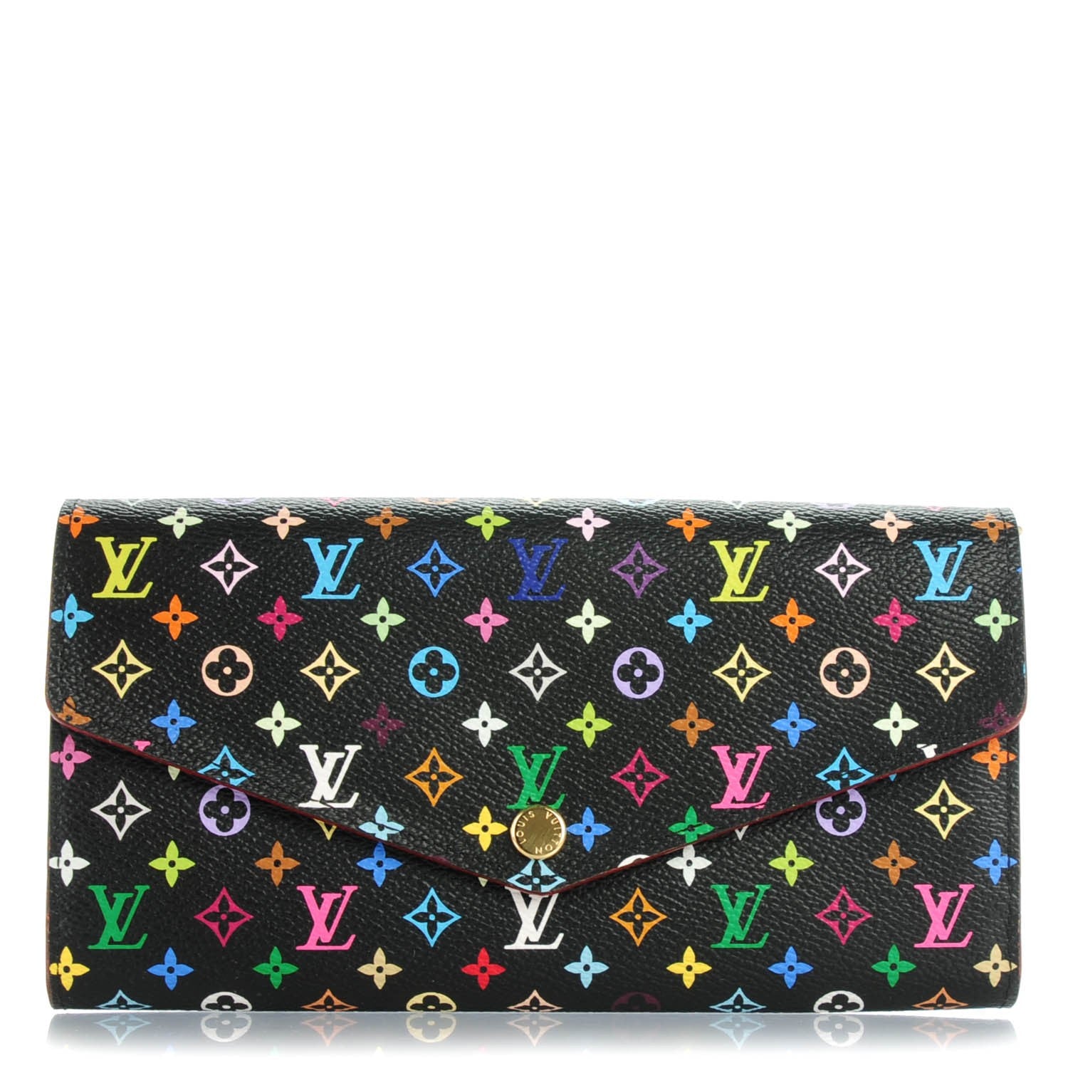 Louis Vuitton Monogram Multicolor Sarah Wallet NM Black Grenade 1 of 7
