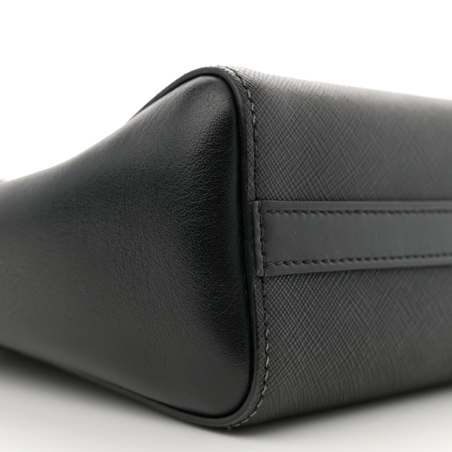 Saffiano Soft Calfskin Small Zippered Tote Black