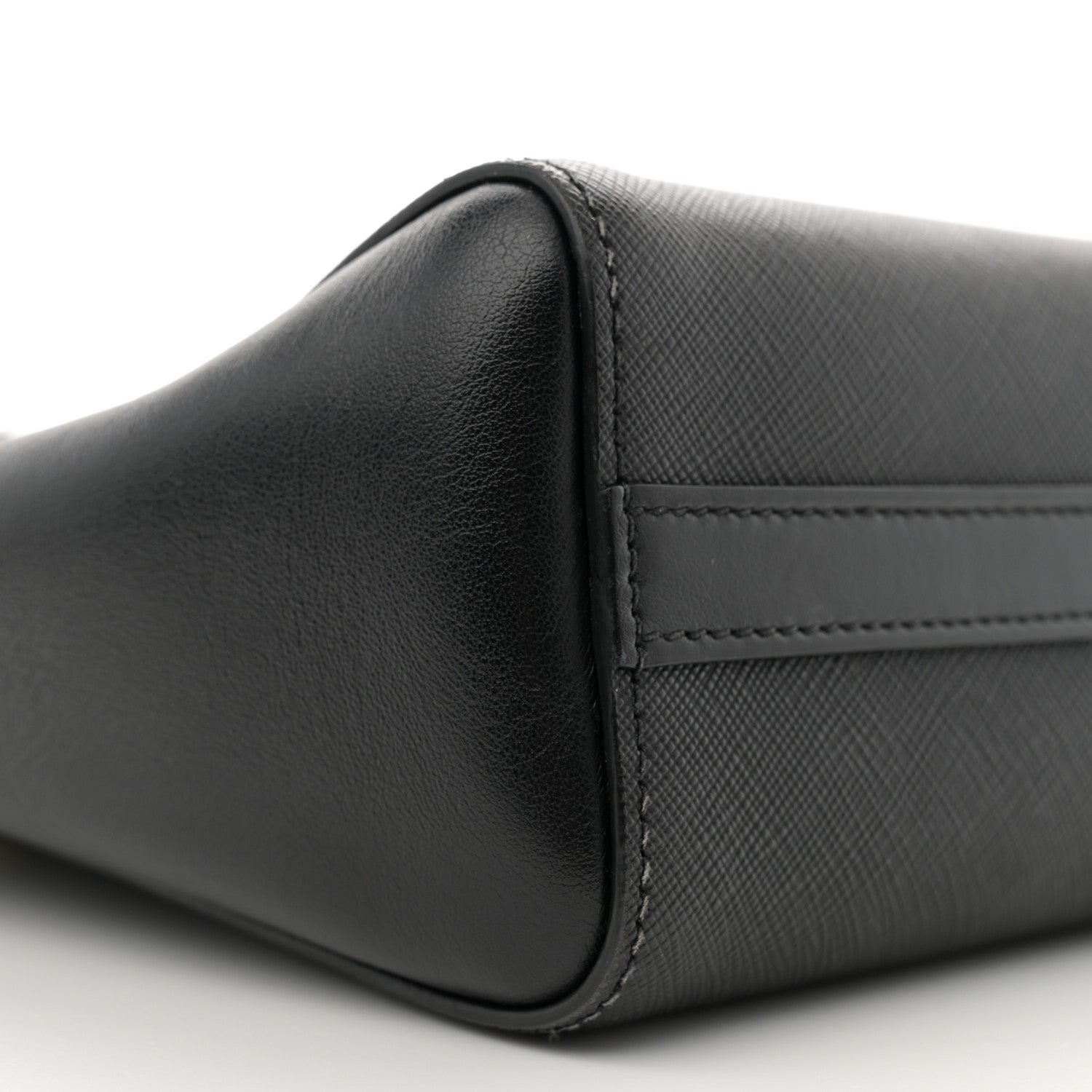 Prada Saffiano Soft Calfskin Small Zippered Tote Black 8 of 11