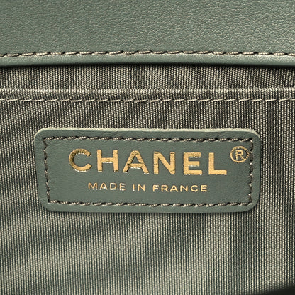 Chanel Calfskin Quilted Medium Boy Flap Dark Green 6 of 10