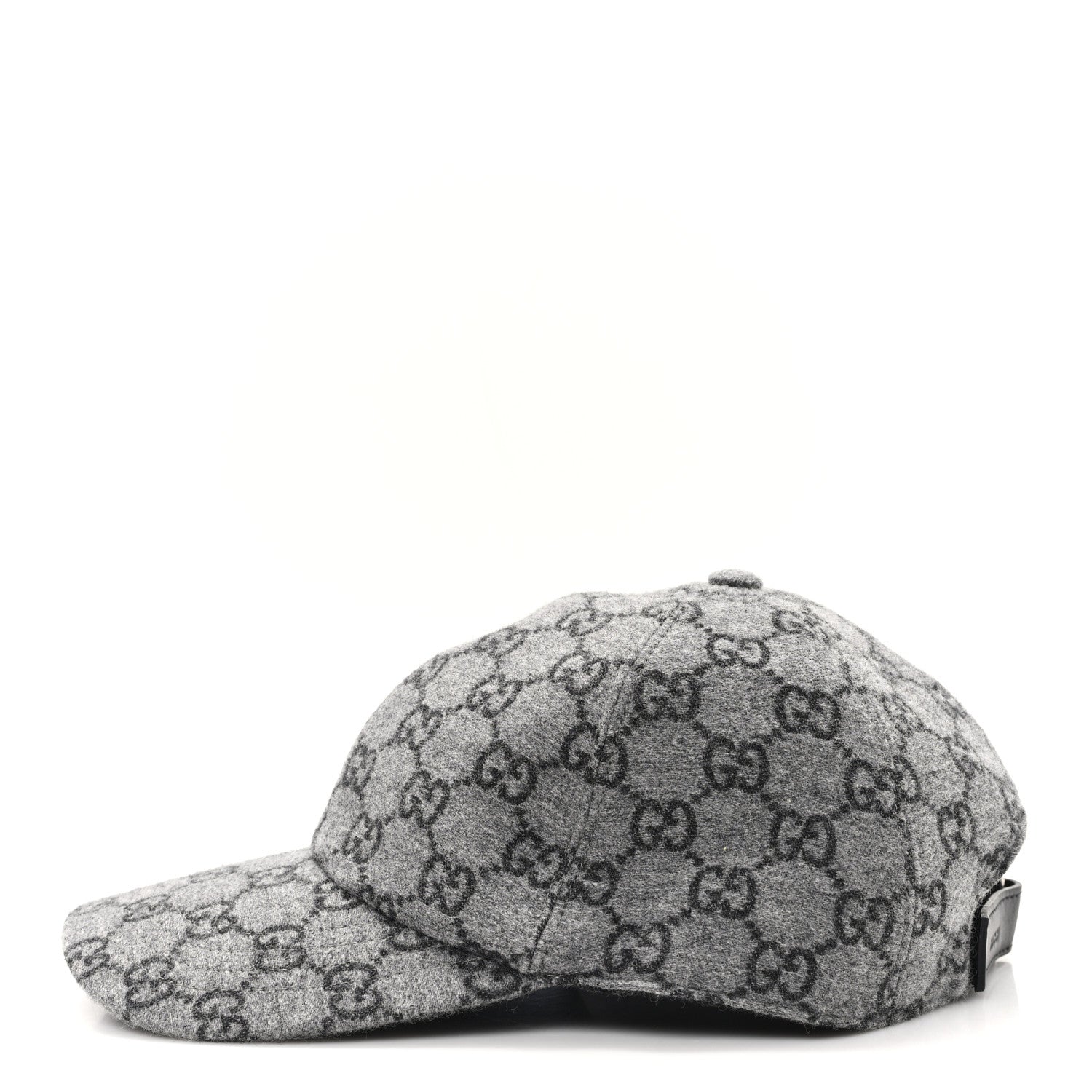 Gucci Covered Wool GG Monogram Baseball Hat M Grey Dark Grey Black 4 of 9