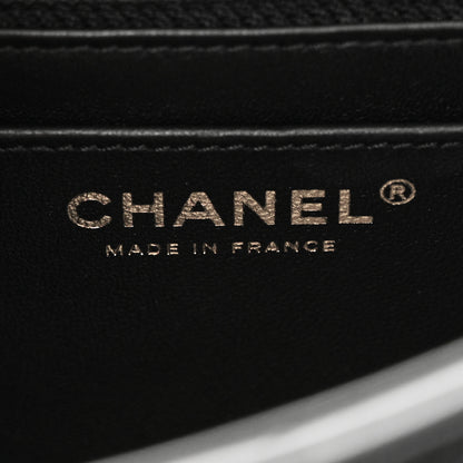 Chanel Shiny Lambskin Quilted Pearl Twist Mini Square Flap Black 6 of 10