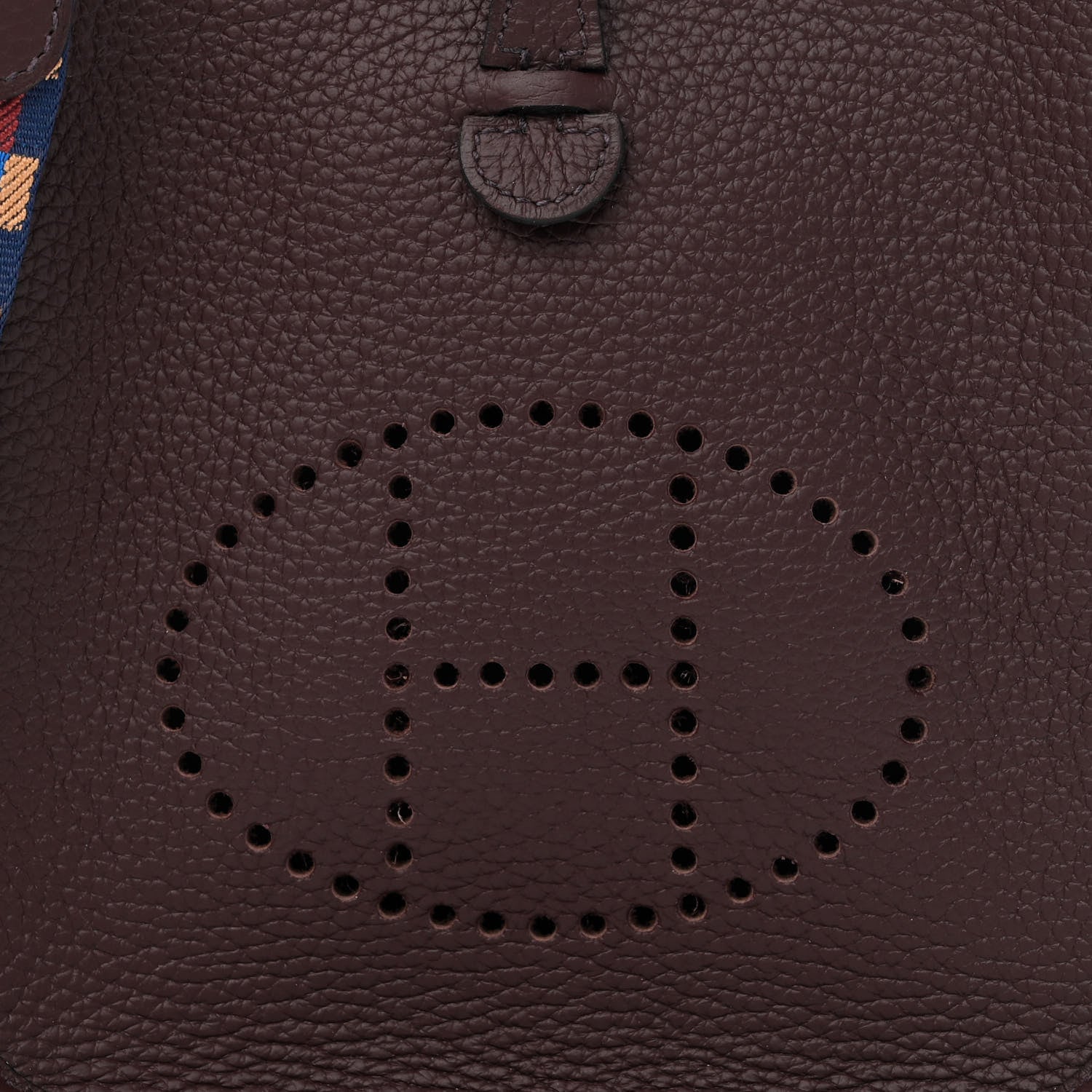 Hermes Taurillon Clemence Maxi Quadrille Evelyne TPM Rouge Sellier Bleu Bill Biscuit Rouge H 8 of 11