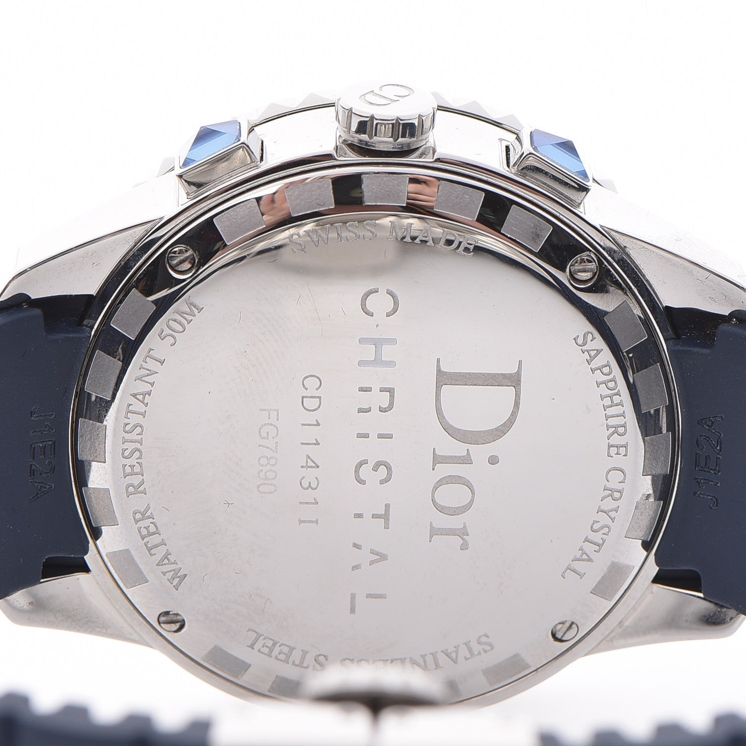 Christian Dior Stainless Steel Rubber Diamond Blue Sapphire 38mm Christal Chronograph Quartz Watch Blue 5 of 11