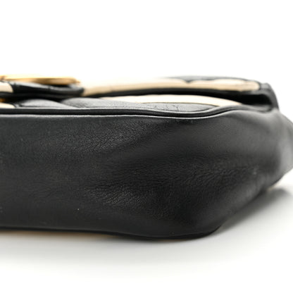 Gucci Calfskin Matelasse Super Mini GG Marmont Shoulder Bag Black White 9 of 12