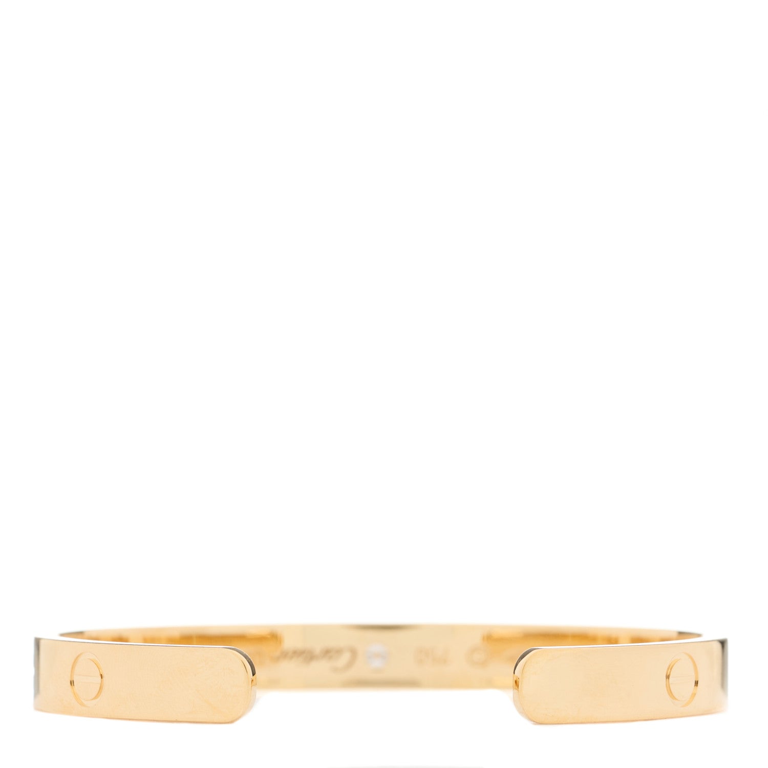 Cartier 18K Yellow Gold 1 Diamond LOVE Cuff Bracelet 16 2 of 3