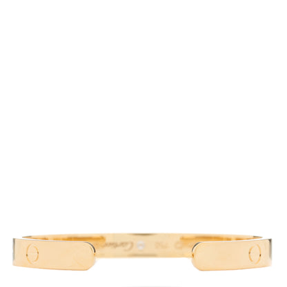 Cartier 18K Yellow Gold 1 Diamond LOVE Cuff Bracelet 16 2 of 3