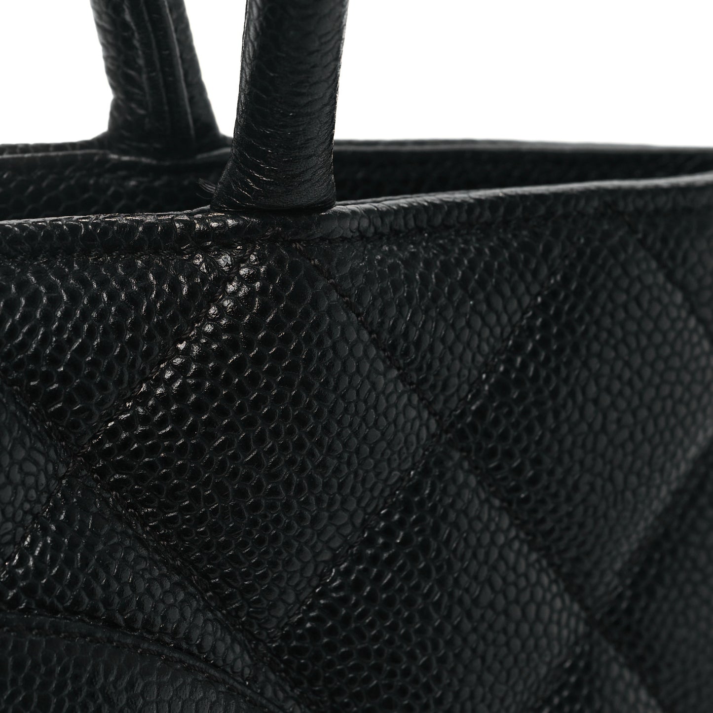 Caviar Quilted Medallion Tote Black