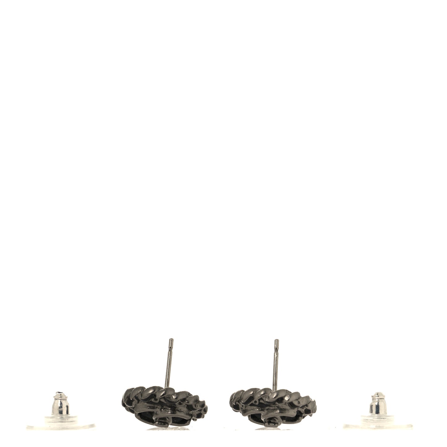 CC Chain Round Earrings Ruthenium Black Ruthenium Black