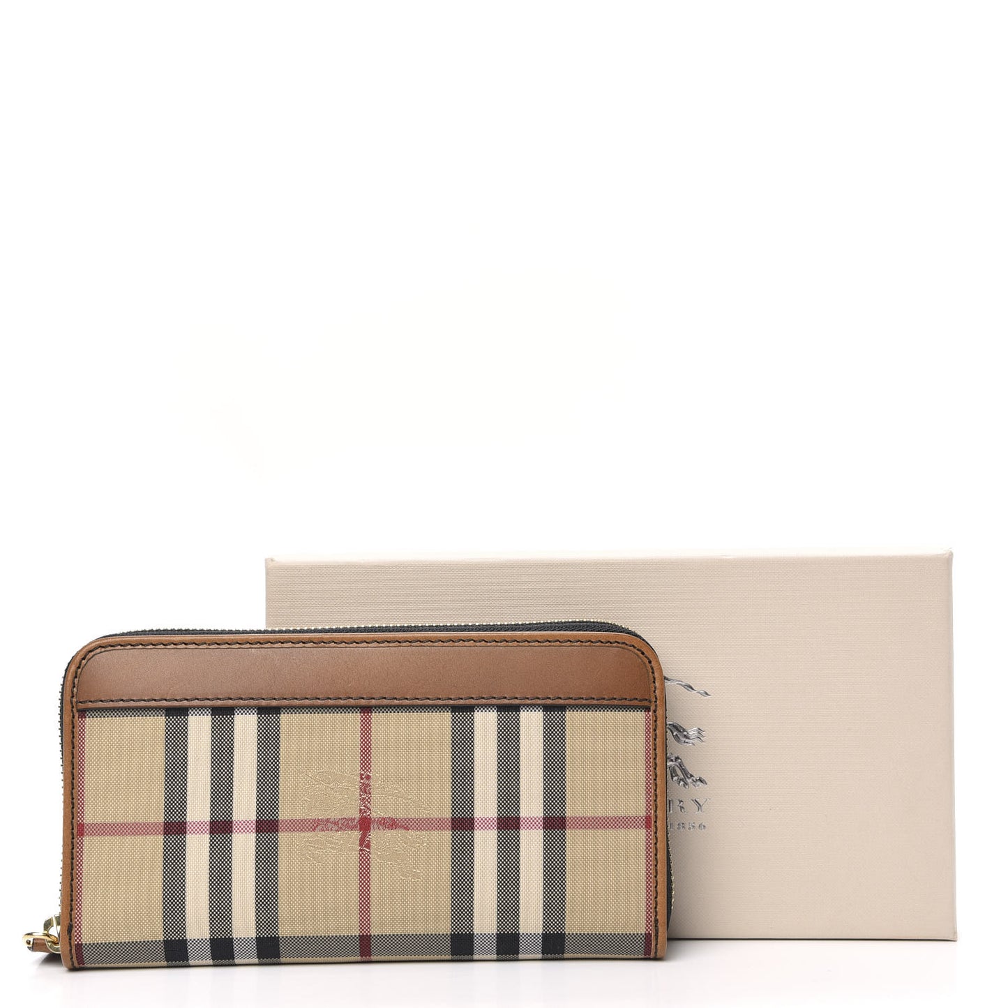 Horseferry Check Zip Around Wallet Brown