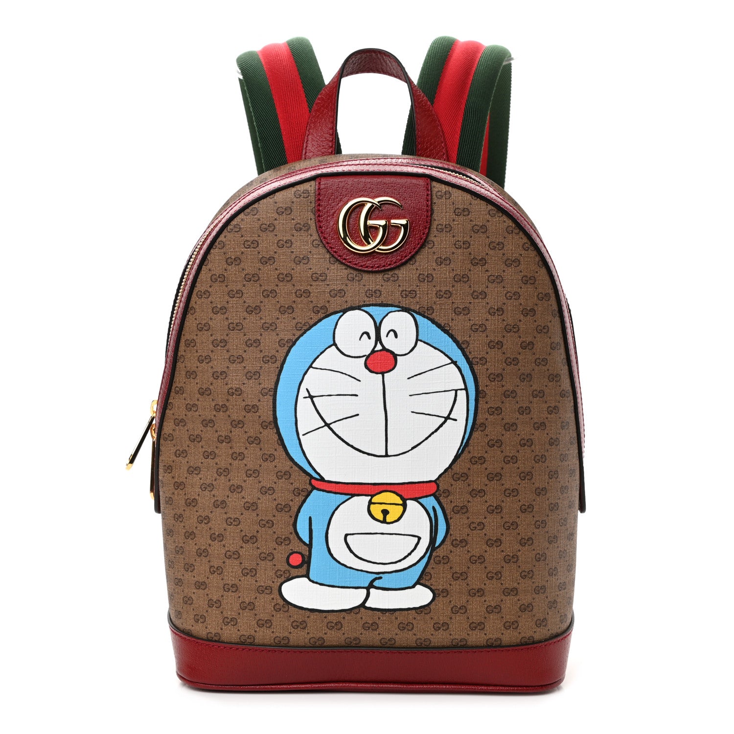 Gucci X DORAEMON Mini Vintage GG Supreme Monogram Small Dome Backpack Beige Cherry Red 1 of 10