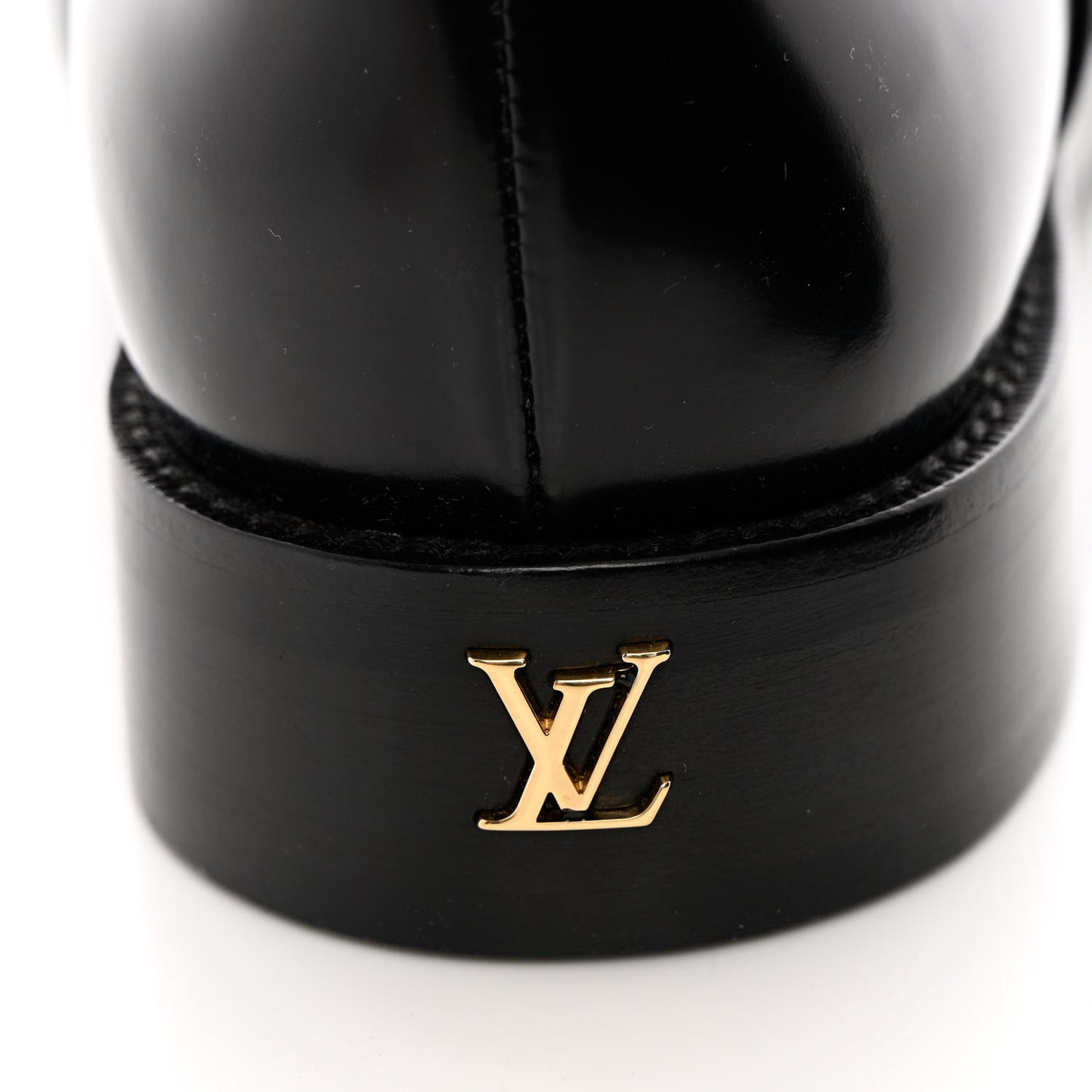 Patent Calfskin Monogram Flat Ankle Boots 37 Black