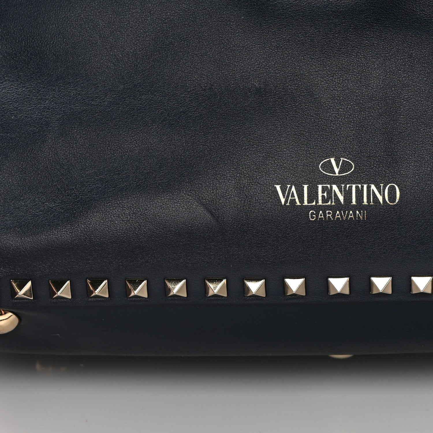 Valentino Garavani Vitello Medium Rockstud Tote Marine 15 of 16