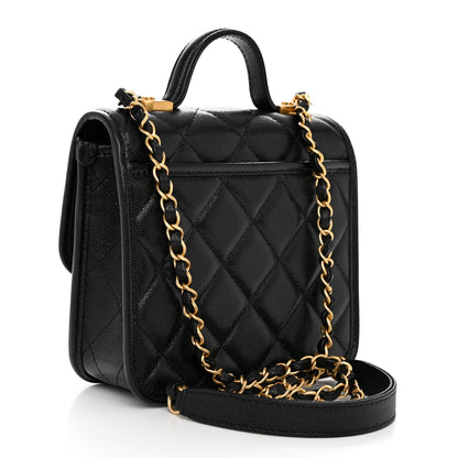 Chanel Caviar School Memory Mini Top Handle Flap Black 3 of 9