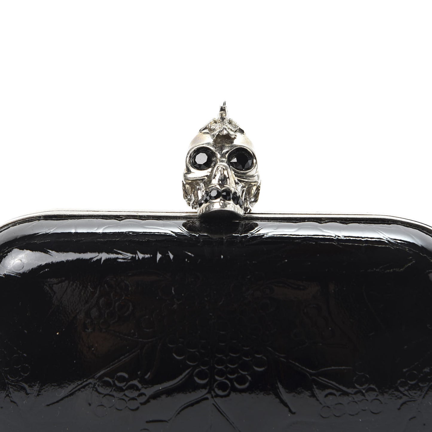 Patent Punk Skull Box Clutch Black