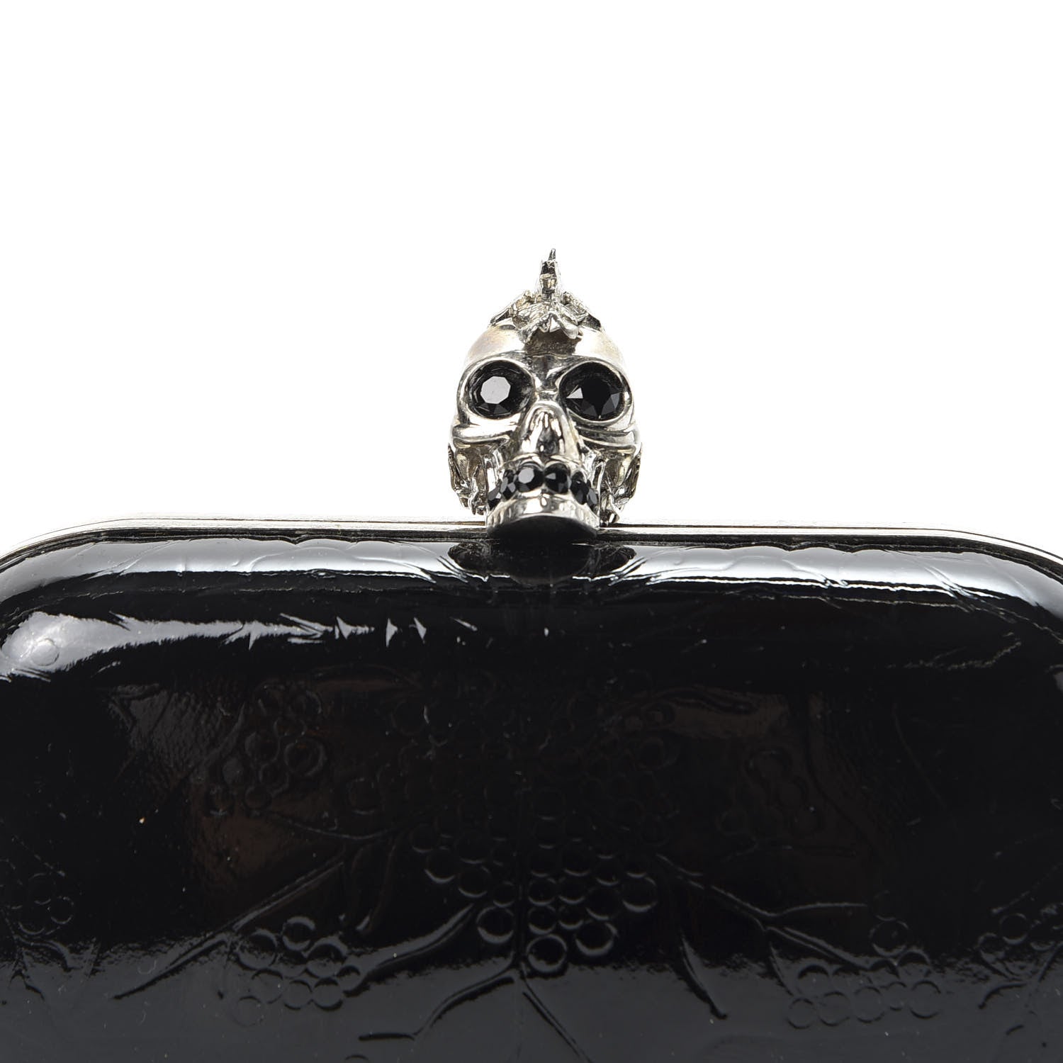 Alexander McQueen Patent Punk Skull Box Clutch Black 9 of 9