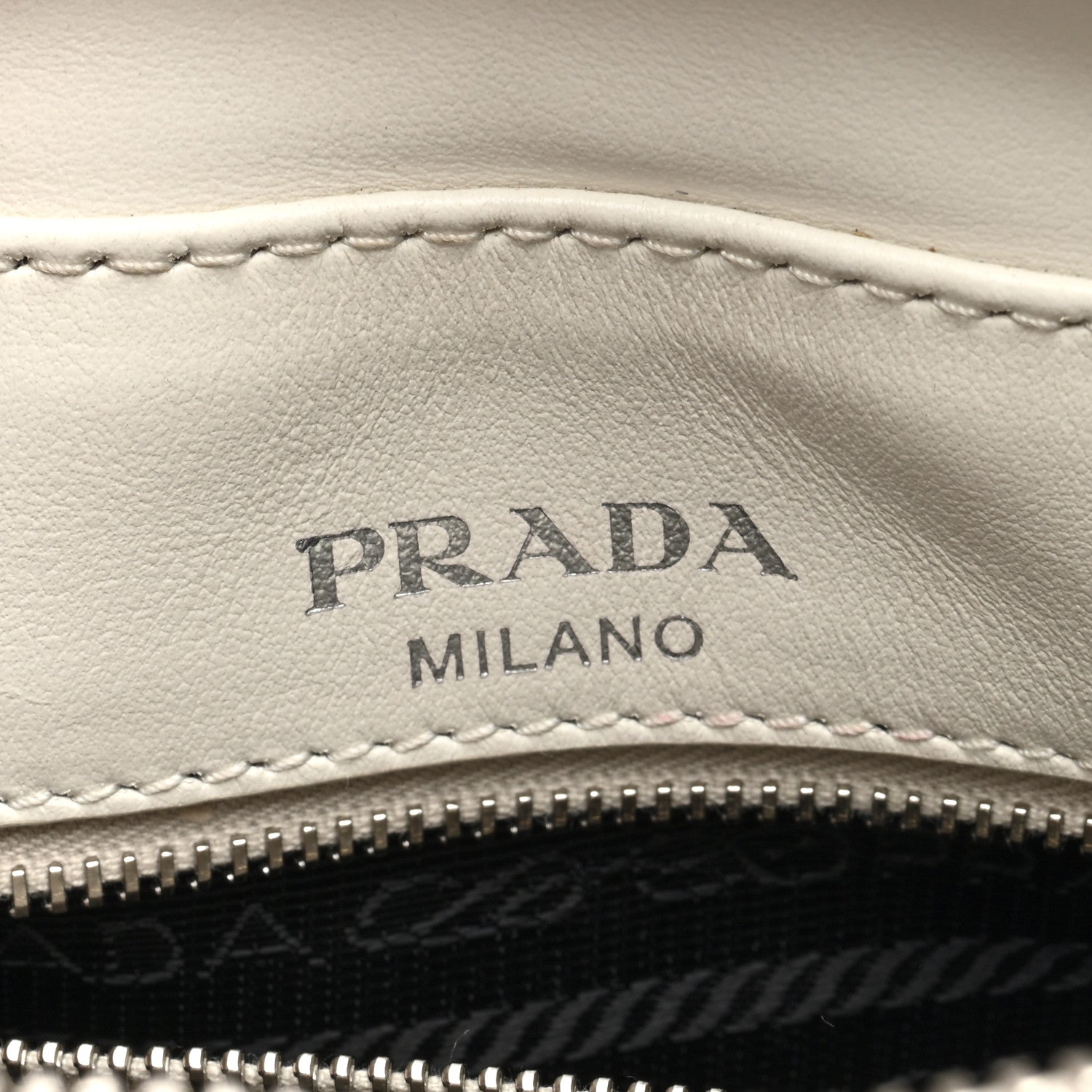 Prada Soft Calfskin Diagramme Crossbody Bag White 6 of 9