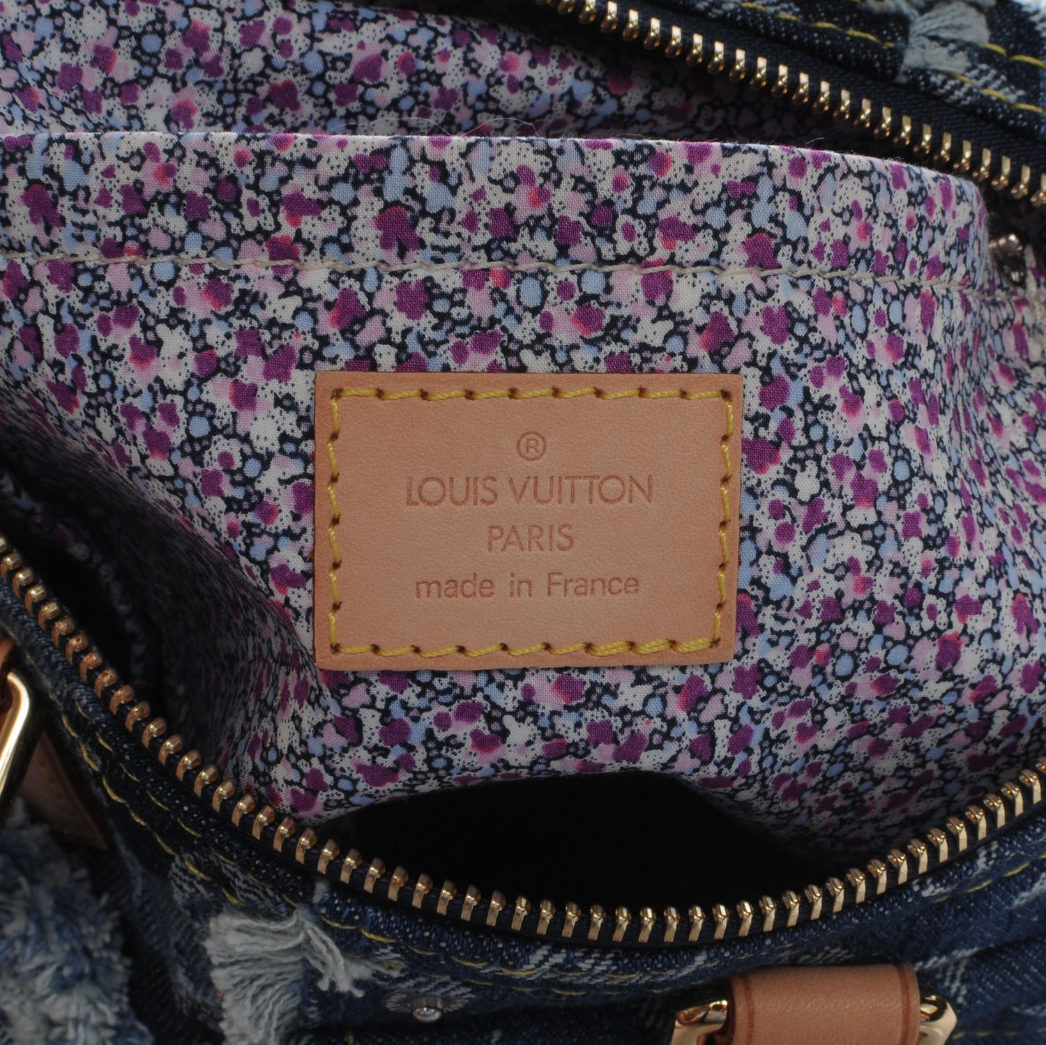 Louis Vuitton Denim Patchwork Speedy 30 Blue 5 of 7