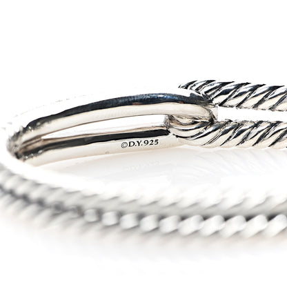 David Yurman Sterling Silver Diamond Pave 10mm Single Loop Labyrinth Bracelet 5 of 5