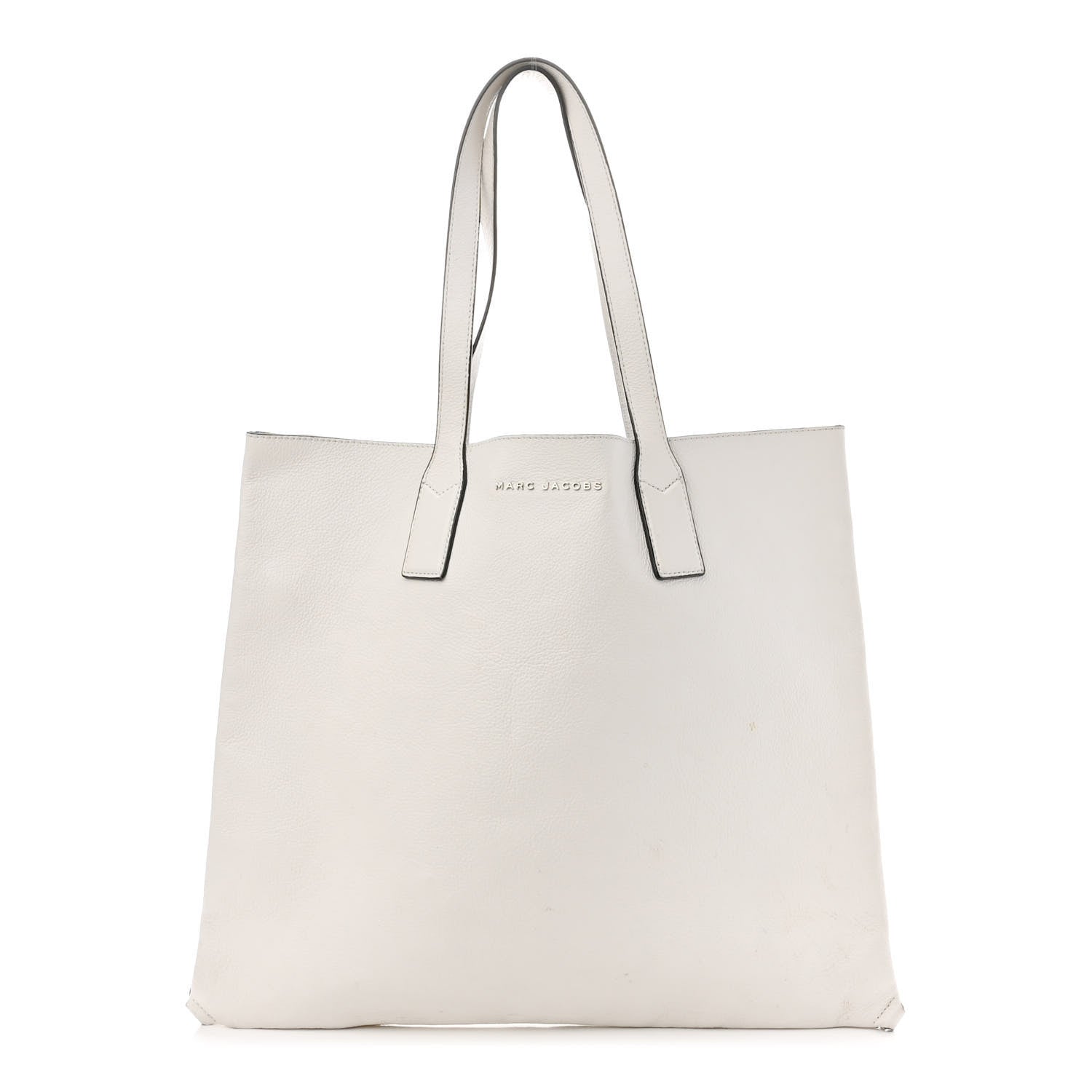 Marc Jacobs Grained Calfskin Wingman Shopping Tote White 2 of 15