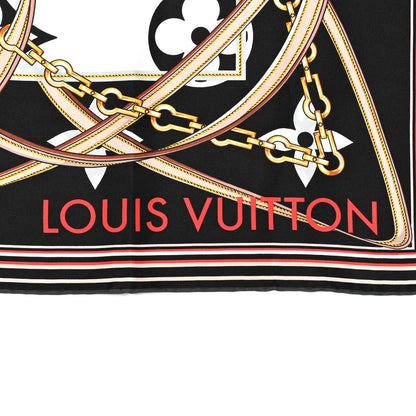 Louis Vuitton Silk Monogram Ultimate Square 90 Scarf Black 2 of 4