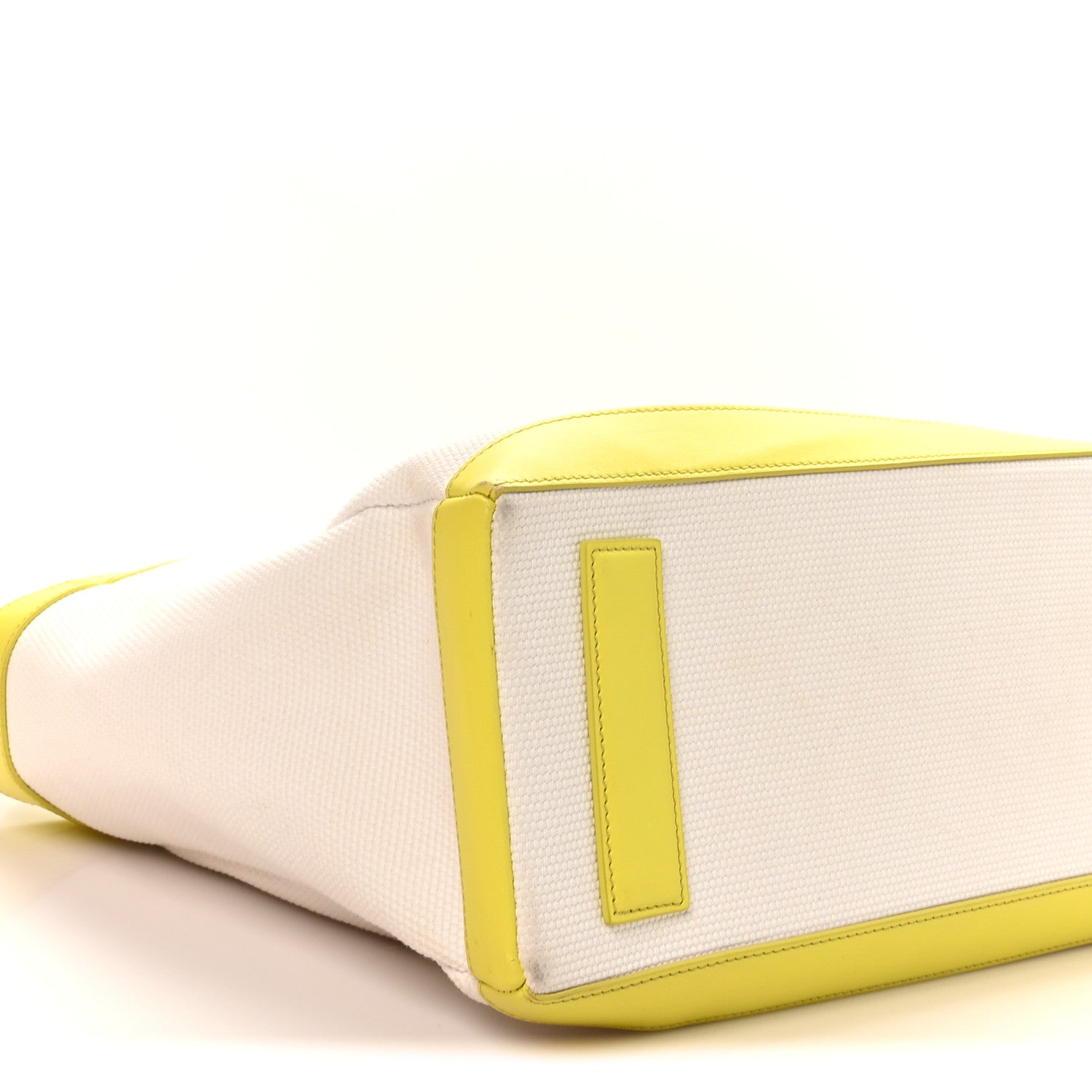 Tom Ford Canvas Calfskin Mini Logo Tote White Yellow 4 of 9